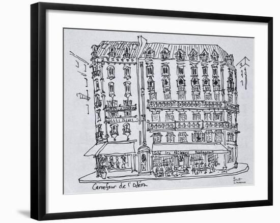 Cafe les Editors, Carrefour de l'Odeon, Saint-Germain-des-Pres, Paris, France-Richard Lawrence-Framed Photographic Print