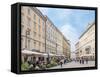 Cafe lined street, Trieste, Friuli Venezia Giulia, Italy, Europe-Jean Brooks-Framed Stretched Canvas