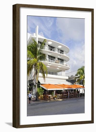 Cafe 'Medi', Art Deco Hotel, Ocean Drive, South Miami Beach, Art Deco District, Florida, Usa-Axel Schmies-Framed Photographic Print