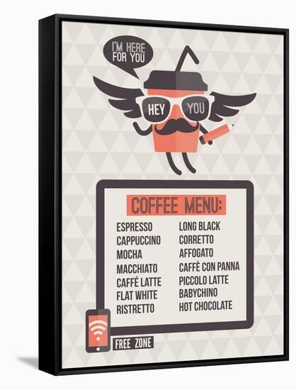 Cafe Menu. Seamless Background And Design Elements-ussr-Framed Stretched Canvas