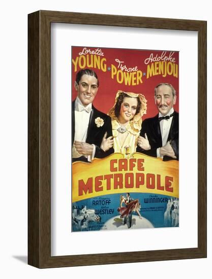 Cafe Metropole, Tyrone Power, Loretta Young, Adolphe Menjou, 1937-null-Framed Photo