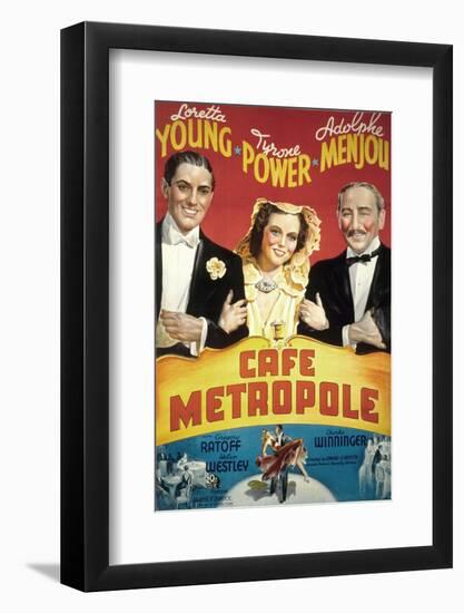 Cafe Metropole, Tyrone Power, Loretta Young, Adolphe Menjou, 1937-null-Framed Photo