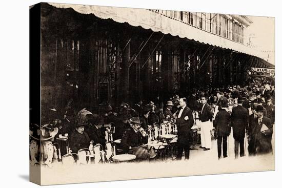 Cafe of Les Grands Boulevards, Paris, 1910-null-Stretched Canvas