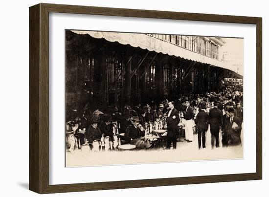 Cafe of Les Grands Boulevards, Paris, 1910-null-Framed Giclee Print