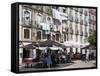 Cafe on Bacalhoeiros Street in the Alfama District, Lisbon, Portugal, Europe-Richard Cummins-Framed Stretched Canvas