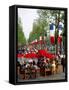 Cafe on Champs-Elysees, Paris, France,-David Barnes-Framed Stretched Canvas