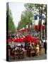 Cafe on Champs-Elysees, Paris, France,-David Barnes-Stretched Canvas