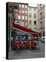 Cafe on Cobblestone Street, Rhone-Alps, Lyon, France-Lisa S^ Engelbrecht-Stretched Canvas