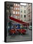 Cafe on Cobblestone Street, Rhone-Alps, Lyon, France-Lisa S. Engelbrecht-Framed Stretched Canvas