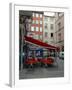 Cafe on Cobblestone Street, Rhone-Alps, Lyon, France-Lisa S. Engelbrecht-Framed Photographic Print