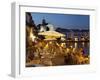 Cafe on Harbour, Cadaques, Costa Brava, Catalonia, Spain, Mediterranean, Europe-Stuart Black-Framed Photographic Print