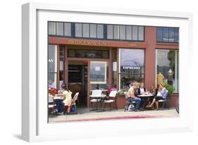 Cafe on Sausalito sidewalk, Marin County, California-Anna Miller-Framed Photographic Print