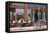 Cafe on Sausalito sidewalk, Marin County, California-Anna Miller-Framed Stretched Canvas