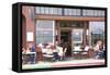 Cafe on Sausalito sidewalk, Marin County, California-Anna Miller-Framed Stretched Canvas