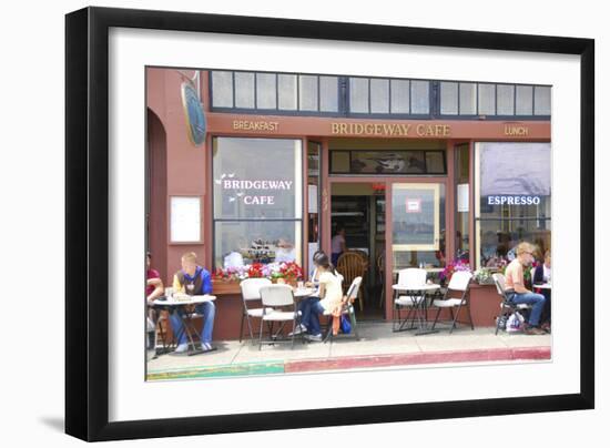 Cafe on Sausalito sidewalk, Marin County, California-Anna Miller-Framed Photographic Print