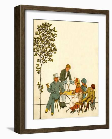 Café outside park in Paris in late 19th century-Thomas Crane-Framed Giclee Print