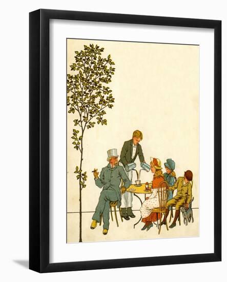 Café outside park in Paris in late 19th century-Thomas Crane-Framed Giclee Print