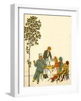 Café outside park in Paris in late 19th century-Thomas Crane-Framed Giclee Print