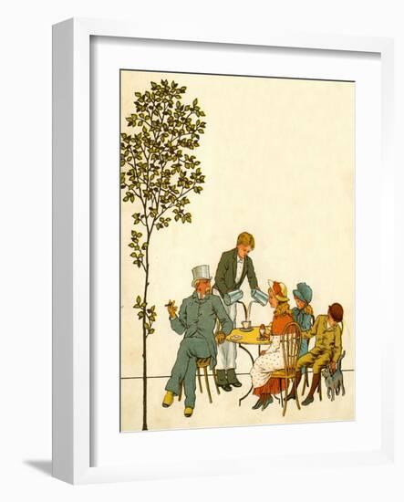 Café outside park in Paris in late 19th century-Thomas Crane-Framed Giclee Print