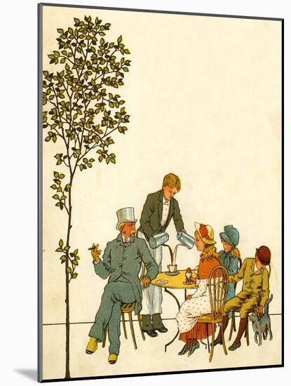 Café outside park in Paris in late 19th century-Thomas Crane-Mounted Giclee Print