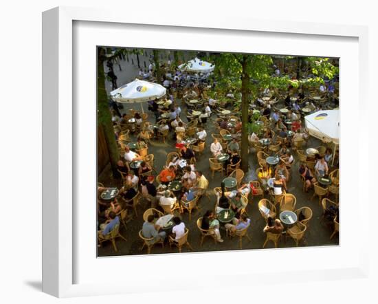 Cafe Overview, Leidseplein, Amsterdam, Holland-Walter Bibikow-Framed Premium Photographic Print