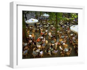 Cafe Overview, Leidseplein, Amsterdam, Holland-Walter Bibikow-Framed Premium Photographic Print