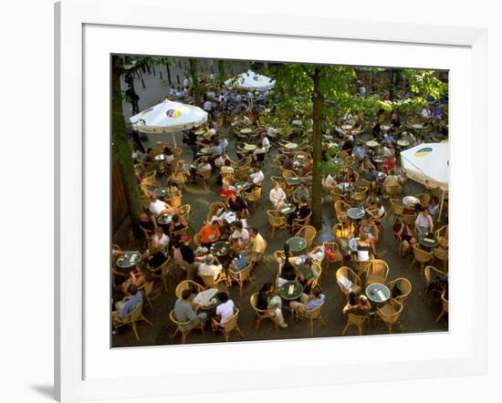 Cafe Overview, Leidseplein, Amsterdam, Holland-Walter Bibikow-Framed Photographic Print