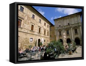 Cafe, Piazza Grande, Montepulciano, Tuscany, Italy-Jean Brooks-Framed Stretched Canvas