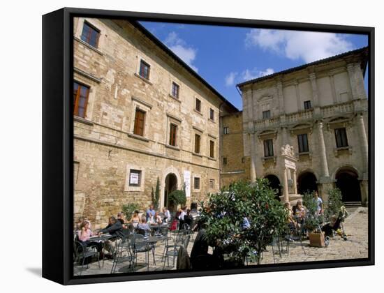 Cafe, Piazza Grande, Montepulciano, Tuscany, Italy-Jean Brooks-Framed Stretched Canvas