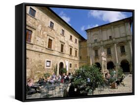 Cafe, Piazza Grande, Montepulciano, Tuscany, Italy-Jean Brooks-Framed Stretched Canvas