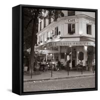 Cafe, Quai De L'Hotel De Ville, Marais District, Paris, France-Jon Arnold-Framed Stretched Canvas