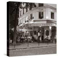 Cafe, Quai De L'Hotel De Ville, Marais District, Paris, France-Jon Arnold-Stretched Canvas