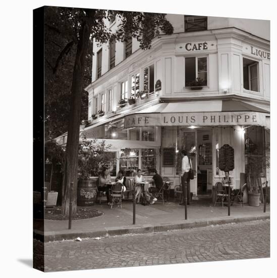 Cafe, Quai De L'Hotel De Ville, Marais District, Paris, France-Jon Arnold-Stretched Canvas