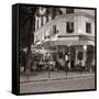 Cafe, Quai De L'Hotel De Ville, Marais District, Paris, France-Jon Arnold-Framed Stretched Canvas