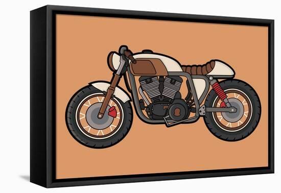 Cafe Race Motor Vector-wnprh collective-Framed Stretched Canvas