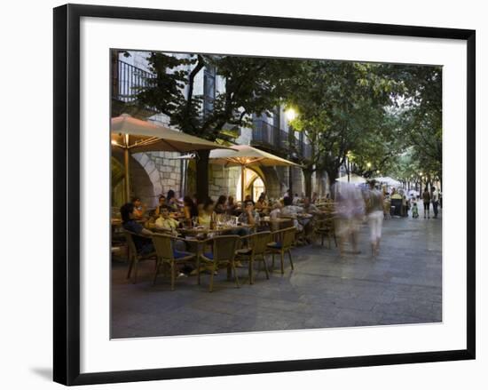 Cafe, Rambla Llibertat, Old Town, Girona, Catalonia, Spain-Martin Child-Framed Photographic Print