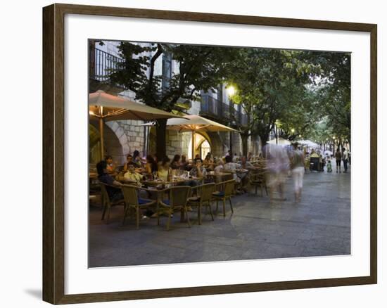 Cafe, Rambla Llibertat, Old Town, Girona, Catalonia, Spain-Martin Child-Framed Photographic Print