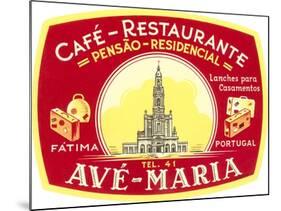 Cafe, Restaurant Ave Maria, Portugal-null-Mounted Art Print