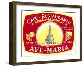 Cafe, Restaurant Ave Maria, Portugal-null-Framed Art Print