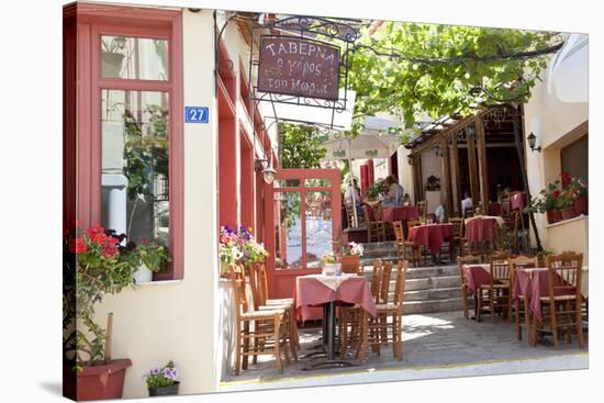 Cafe, Restaurant, Taverna, Plaka, Athens, Greece-Peter Adams-Stretched Canvas