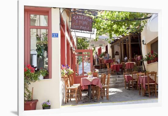 Cafe, Restaurant, Taverna, Plaka, Athens, Greece-Peter Adams-Framed Photographic Print