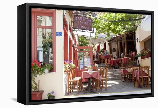 Cafe, Restaurant, Taverna, Plaka, Athens, Greece-Peter Adams-Framed Stretched Canvas
