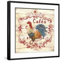 Cafe Rooster On White-Jean Plout-Framed Giclee Print