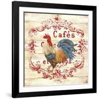 Cafe Rooster On White-Jean Plout-Framed Giclee Print