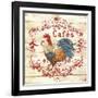 Cafe Rooster On White-Jean Plout-Framed Giclee Print