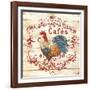Cafe Rooster On White-Jean Plout-Framed Giclee Print