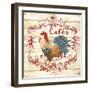 Cafe Rooster On White-Jean Plout-Framed Giclee Print