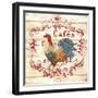 Cafe Rooster On White-Jean Plout-Framed Giclee Print