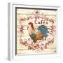 Cafe Rooster On White-Jean Plout-Framed Giclee Print