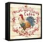 Cafe Rooster On White-Jean Plout-Framed Stretched Canvas